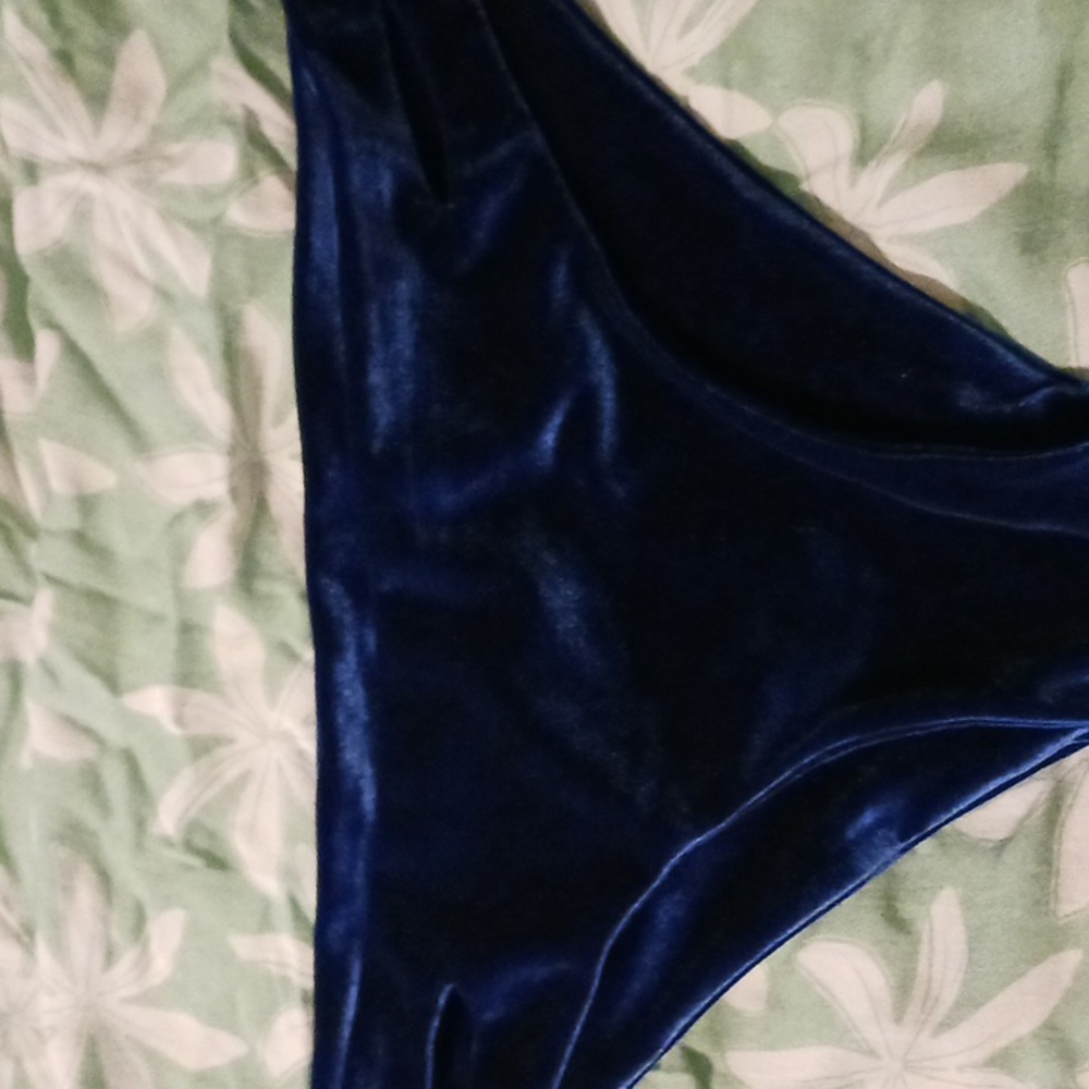 COPY - 💙💙FusedHawaii blue velvet hamoa bottom large cut outs near hip area